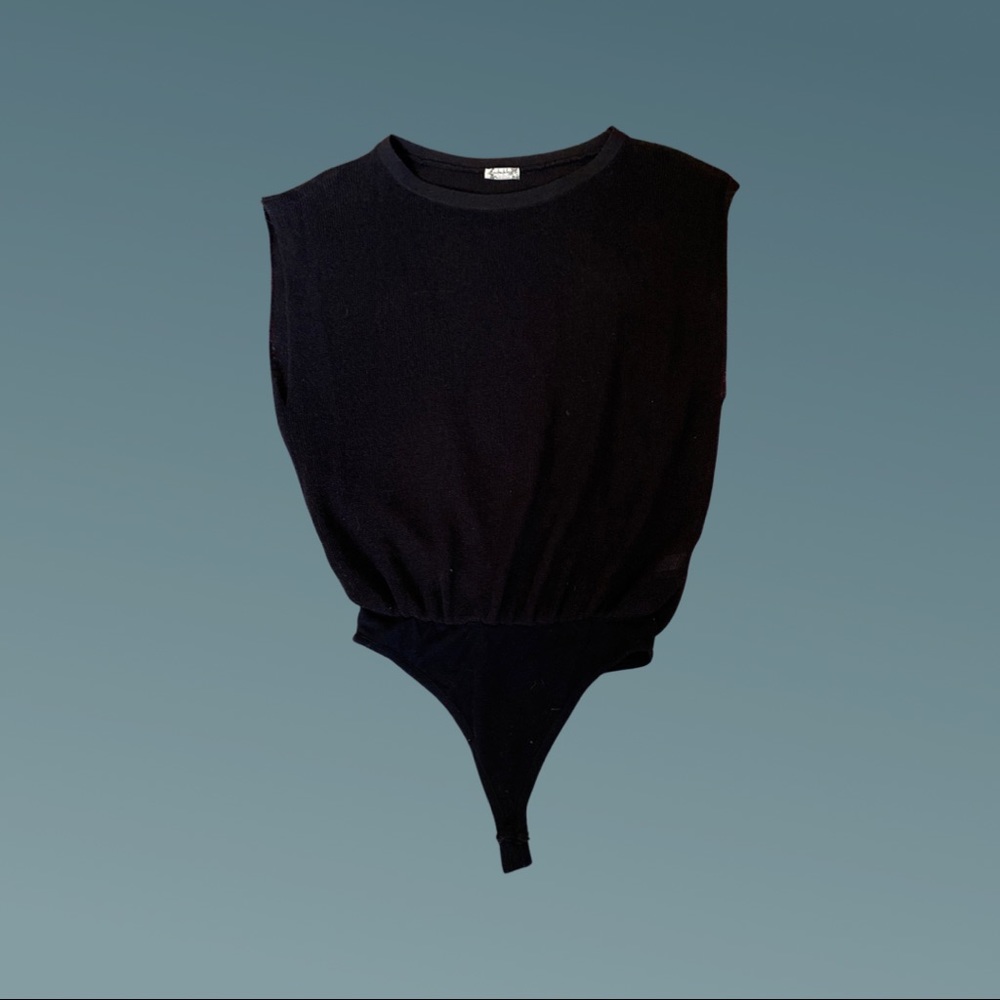 Free People cap sleeve knit bodysuit